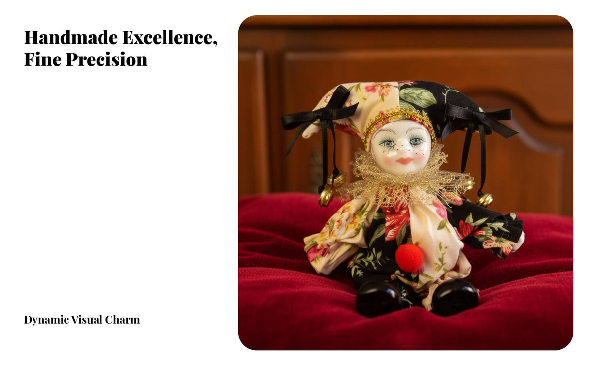 Italian Love Doll Souvenir Gift Movable Joint Clown Doll Symbolic Meaning Classic China Clown for Collectors, Desk Ornament, Living Room, Bedroom