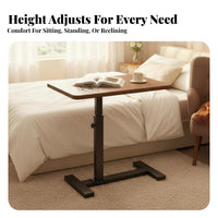 Height Adjustable Rolling C-Shaped Tray Table Movable with casters Rolling C-Shaped Stand Foldable Design Overbed Desk Multi-Purpose for Patients, Bedridden Individuals Women, Hospital Room, Nursing Home, Bedroom