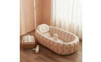 Inflatable Baby Bath Tub Cushioned Baby Bath Tub with Central Post Inflatable Bathtub Portable Lightweight for Babies, Bathroom