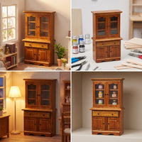 Dollhouse Cabinet Wooden Miniature Cupboard Realistic for Collectors, Hobbyists