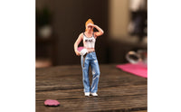 1:43 Scale Miniature Figure with Painted Finish Detailed Standing Female Figure Collectible Female Figurine Realistic for Hobbyists, Tabletop Decoration