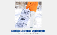 2024 Ski Bag with Wheels, Snowboard & Ski Gear Storage, Wet-Dry Separation, Large Capacity, Double/Single Board, Boots Organizer