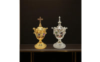 Scent Holder with Lid Ornate Scent Holder Metal Censer for Prayer, Home Decor