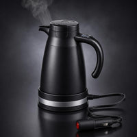 12v/24v Car Electric Kettle Portable Travel Kettle with Digital Display Compact Vehicle Water Heater Overheat Protection for Commuters