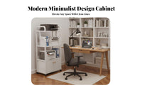 Multi-Tier Office Shelf on Wheels Large Capacity Rolling File Storage Cart Space Saving Mobile Printer Stand for Homeowners, Workspace, Study Room