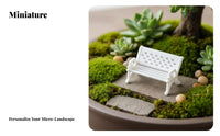 Miniature Bench Realistic Detailing Miniature Landscape Bench Decorative Lichen Landscape Ornament for Crafters, Dollhouses