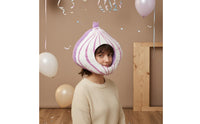 Soft Toy Onion Hat Violet Striped Onion Head Hat Small Tuft Realistic Detailing for Photo Prop