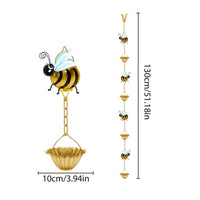 Bee Rain Chain Easy to Install Bee Hanging Decor for Outdoor