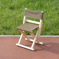 Foldable Design Wooden Frame Canvas Chair With Backrest Portable Seating Lightweight Outdoor Furniture Heavy Duty for Picnickers, Beach-Goers, Barbecue, Backyard, Picnic, Hiking