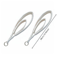 Double Loop Pilates Strap White Color Pilates Loop Strap Material for Gym Workout
