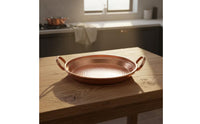 Copper double Handle Pan Hammered Pan with Loop Handles Cookware for Hosts