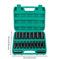 20 Pieces Impact Socket Set Metric Deep Socket Set Tool for Garage, Home Workshop