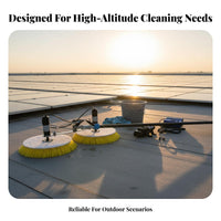 Carbon Fiber Rod Telescopic Solar Panel Cleaning Brush Lightweight Photovoltaic Cleaning System Battery Powered Telescopic Water Fed Pole Brush for Professional Cleaners, Building Maintenance Personnel, Property Owners, Rooftops, Billboards, Roofs
