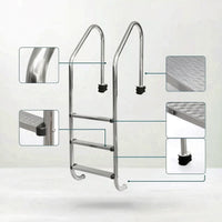 Swimming Pool Ladder Stainless Steel Pool Ladder with Handrails in-Ground for Hotels, Spas, Villas
