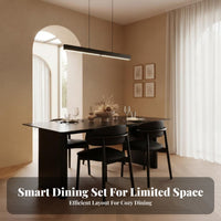 Scratch Resistant Black Sintered Stone Dining Table Easy to Clean Modern Rectangular Dining Set Long-Lasting Construction Minimalist Kitchen Table and Chairs Heavy Duty for Apartment Dwellers, Homeowners, Families, Cafe, Restaurant