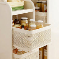 3 Tier Kitchen Countertop Organiser, Pull-Out Spice Rack, Knife & Chopstick Holder, Carbon Steel Storage, 16cm x 40cm x 49cm