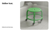 360-Degree Swivel Wheels Rolling Caster Stool Easy to Clean Roller Seat Waterproof Household Furniture Floor-Friendly Casters for Children, Homemakers, Bathroom, Entryway, Living Room, Playroom