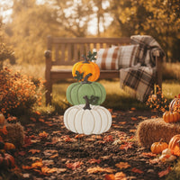 Stacked Pumpkin Stake Fall Pumpkin Garden Stakes Harvest Lawn Ornaments for Porch