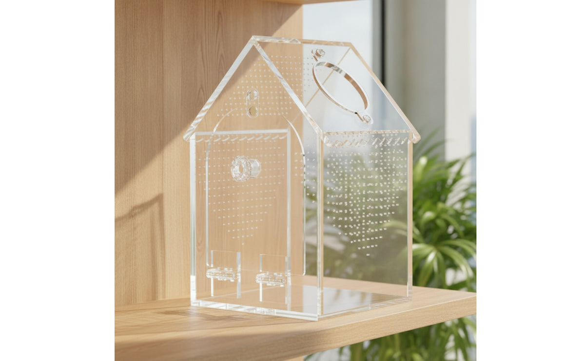 Escape-Proof Reptile Enclosure with Feeding Hatch Clear Reptile Enclosure Transparent Acrylic Terrarium Well-Ventilated for Hobbyists, Home Office