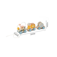 Early Learning Beech Block Train Stacking Play Large Wooden Train Blocks Polished Edges Eco-Friendly for Babies, Toddlers, Young Children, Preschool, Nursery