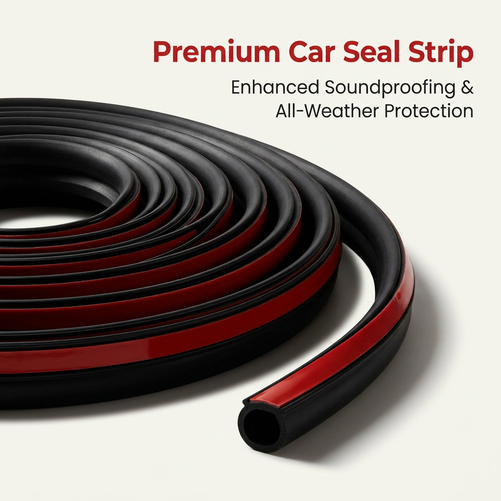 Universal Truck Hood Seal Strip, Car Door Rubber Sealing Strip, Automotive Weather Seal, Noise Insulation, Rubber Seal Strip 1.6m