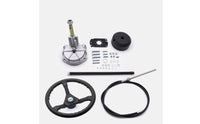 Mechanical Boat Steering System Kit Rotary Outboard Steering Kit Corrosion-Resistant Hardware Heavy-Duty for Diyers, Fishing Boats