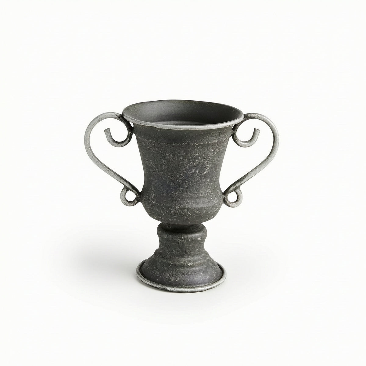 Vintage Trophy Planter Antique Iron Planter with Handles Weathered Plant Pot with Drainage Hole Decorative for Windowsill