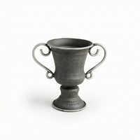 Vintage Trophy Planter Antique Iron Planter with Handles Weathered Plant Pot with Drainage Hole Decorative for Windowsill