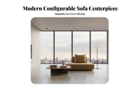 Versatile Combination Sofa with Movable Backrests Double-Sided Island Design configurable Seating Armless Sectional Couch Modern Minimalist for Apartment Dwellers, Homeowners, Interior Designers, Lounge Area, Large Space, Office