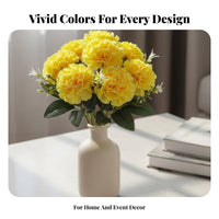 Artificial Flower Bouquet Long 7-Head Faux Bunch Realistic Silk Flower Arrangement for Office Decor, Hotel Lobby