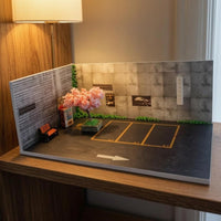 1:64 Street Building Model PVC Board Street-Corner Model Cherry Blossom Miniature City Layout