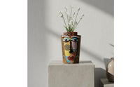 Unique Feline Face Flower Pot Cute Abstract Face Planter Decorative Head Planter Gift Idea for Living Room, Office, Balcony