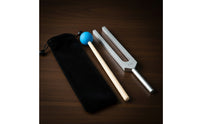 Ear-Picking Tuning Fork Accurate Tuning Fork with Striker Tool Metallic-Finish Portable for Professionals, Personal Care, Travel