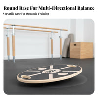 Wooden Balance Board Non-Slip Surface Wobble Balance Board High Load Capacity Round Stability Disc for Physical Recovery Patients, Athletes, Home Gym