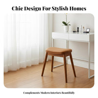 Stylish Design Padded Makeup Stool Sturdy Bean-Shaped Padded Stool Anti-Slip Feet Vanity Seat Compact Size for Adults, Homeowners, Interior Decorators, Bedroom, Dressing Room, Dorm, Entryway