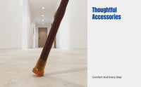 Wooden Cane for Elderly, sturdy Wood, Four-Legged, Anti-Slip, Lightweight, Ornamental Head