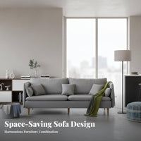 Removable and cleanable Cover Upholstered Settee with Wooden Legs Nordic Design Wood Frame Loveseat Modern Minimalist aesthetic Sofa Easy to Assemble for Small Space Owners, Apartment Dwellers, Homeowners, Guesthouse, Studio, Lounge Area, Bedroom