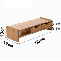 Bamboo Display Riser Bamboo Display Stand Stylish Desk Riser with Keyboard Storage for Students