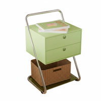 Bauhaus Aesthetic 3-Drawer Nightstand Large Capacity Drawer Cabinet with Cylindrical Frame Strong Load-Bearing Bedside Table Easy to Clean for Design Enthusiasts, Homeowners, Apartment Dwellers, Small Space, Dorm Room, Dormitory, Home Office
