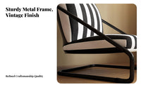 mid-centurymid-century-modern Modern design Striped Highspine supportchair sturdy Wood Frame Single Sofa Thick Cushioning Home Furniture Ergonomic Design for Readers, Homeowners, Office Workers, Living Room, perusing alcove, Study, Bedroom