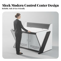 Cold-Rolled Steel Frame Console Desk Fireproof Desktop Control Center Workstation Modular Design Security Dispatch Console Heavy Duty for Dispatchers, Control Room Operators, IT Professionals
