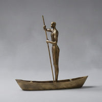 Rowing Ornament Cast Aluminum Rowing Boat Ornament House Decoration