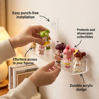 Wall Mounted Display Cabinet, Clear Acrylic Case for Bedroom, Transparent Box, for Figure Collection