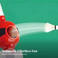 Adjustable Settings Automatic Badminton Serving Machine Easy Installation Badminton Training Machine Holds 15 Shuttlecocks for Home, Outdoor