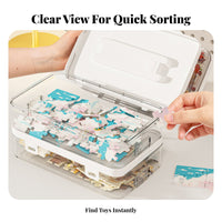 Transparent Sorting Case with Compartments Multi-Functional for Craft Room, Kids