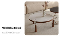 2 Pieces Minimalist Design Nesting Round Tables Modern aesthetic Round Nesting Table Set Designer Look Living Room Centerpiece Space-Saving for Homeowners, Apartment Dwellers, Interior Designers, Lounge Area, Small Spaces, Office, Bedroom