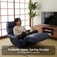 Japanese design Foldable floor Chair Flame Retardant Adjustable floor Lounger Multi-Functional Lounge Recliner Space-Saving for Students, Young Adults, video game enthusiasts, Small Spaces, Living Room, Bedroom, Home Office