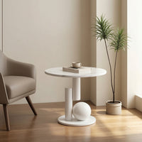 Round Side Table Modern Sofa Side Table Geometric Nightstand for Living Room, Bedroom