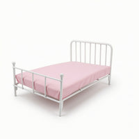 1:12 Scale Bed Metal Dollhouse Bed with Mattress Furniture for Diorama