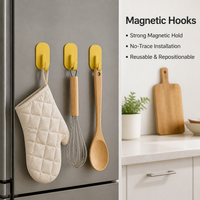 3-Pack Refrigerator Hooks for Hanging Utility Hook for Metal Door, 3 kg Capacity Storage Hook, Kitchen & Office